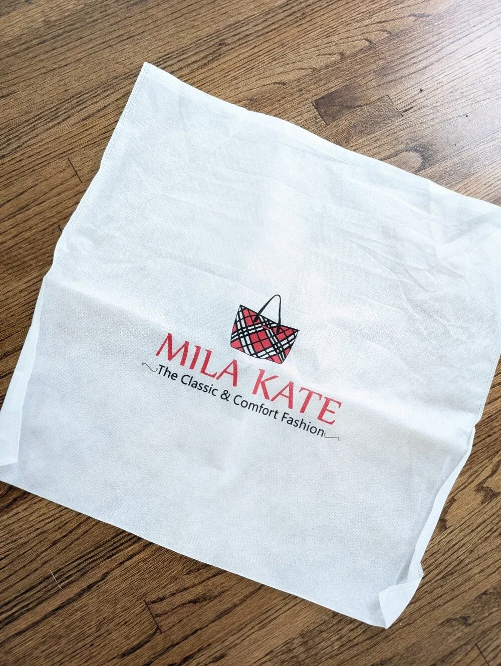 Mila Kate Brown Faux Leather Checked Never Full Large Tote Handbag Red Interior